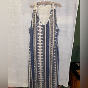 Sleeveless Cotton and Lace Dress